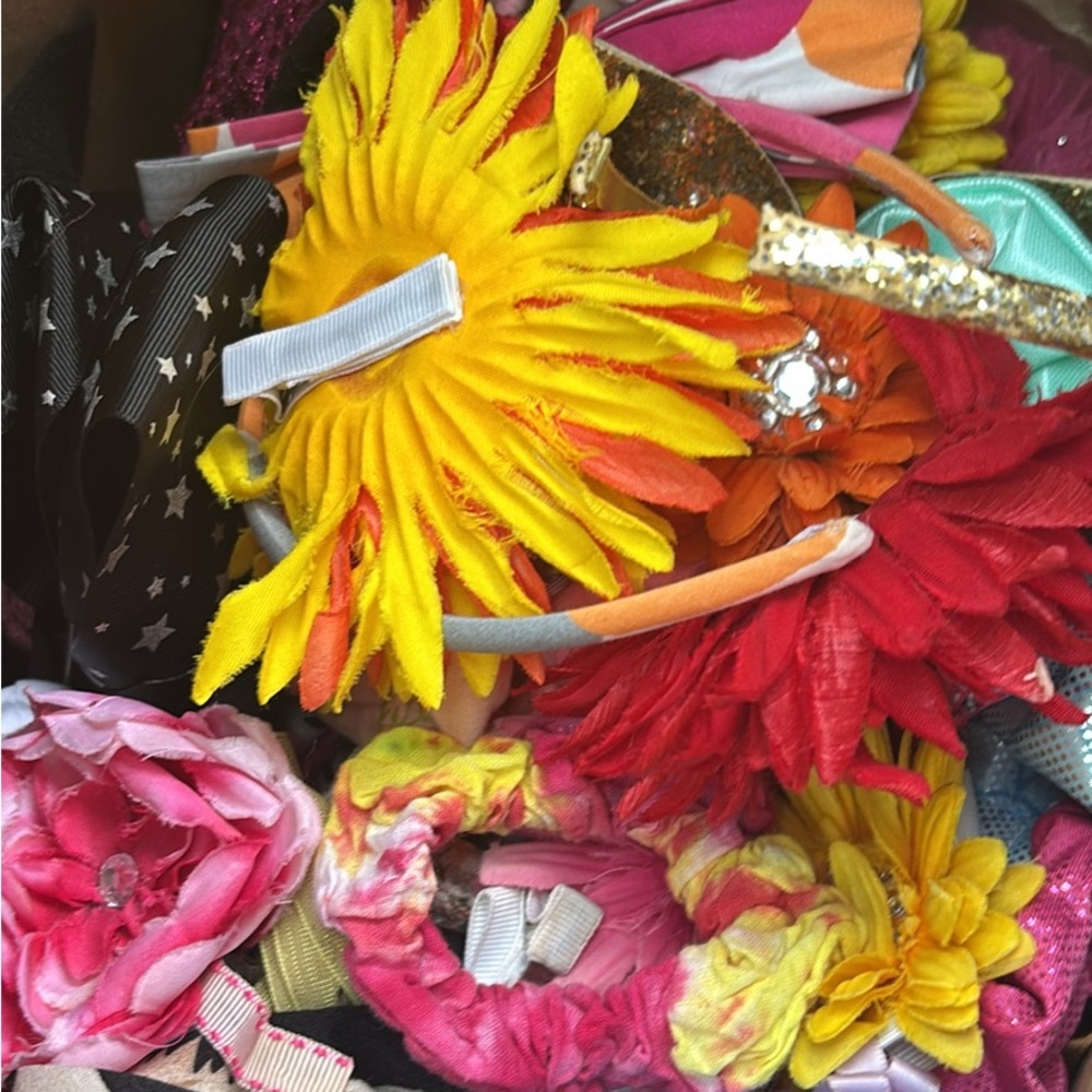 Floral Headband Set - Yellow, Orange, Pink